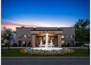 The Artis Event Center fountain at dusk